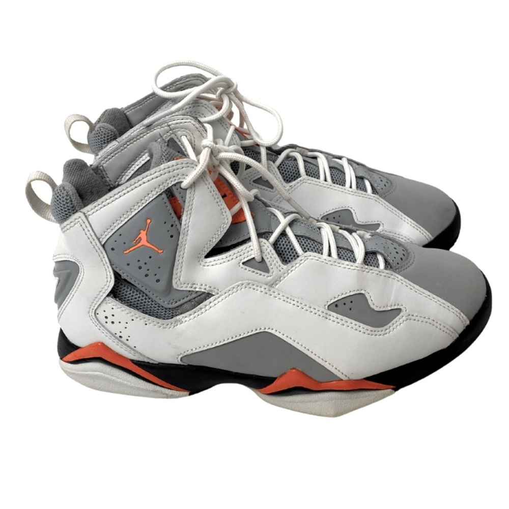 NIKE Jordan True Flight Wolf Grey Orange Men’s Sneakers Size 8 (342964-118)